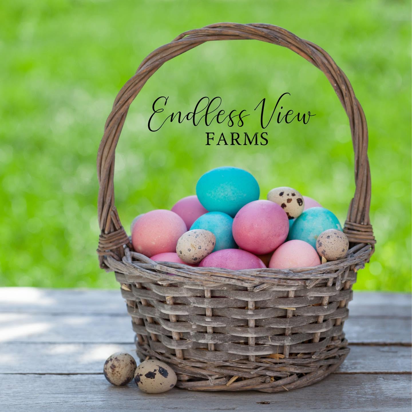 Easter basket of eggs at Endless View Farms