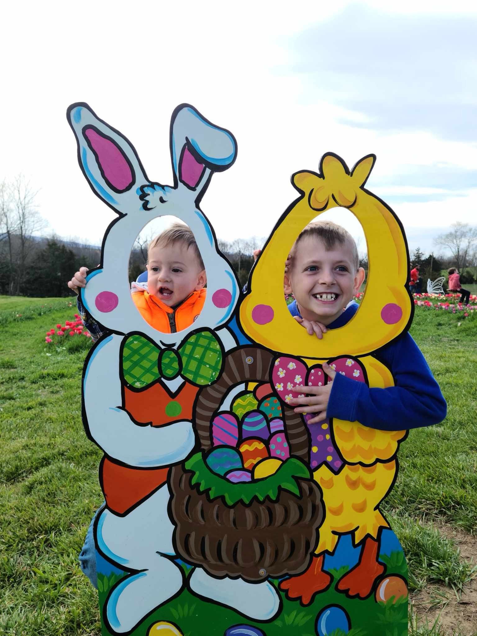 Meeting the Easter Bunny at Endless View Farms in Crimora, Virginia