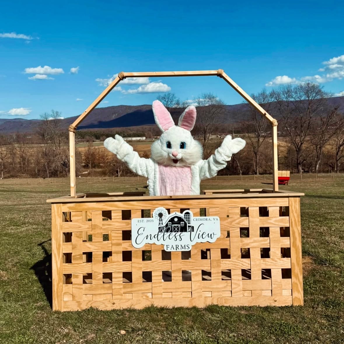 The Easter Bunny at Endless View Farms in Crimora, Virginia